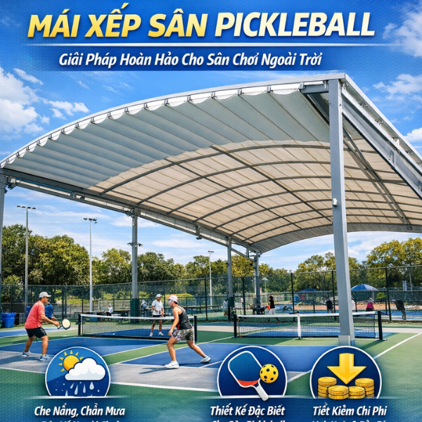 Mái Xếp Sân Pickleball